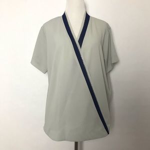 BCBG Maxazria Faux Wrap Chiffon Women's top